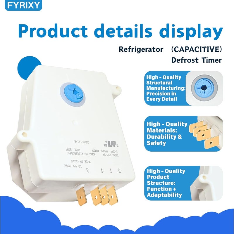 FYRIXY [ترقية 2025] مؤقت إزالة الصقيع 5304526183 - متوافق مع ثلاجات فريجيدير ووايت ويستنجهاوس - يحل محل 4960382، AP7014390، PS16227343، EAP16227343، FIX16227343 - Image 4